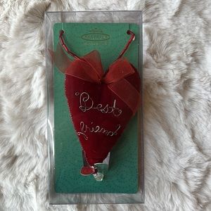 Hallmark Red Best Friend Heart Ornament 2002 with Christmas Memory Card
